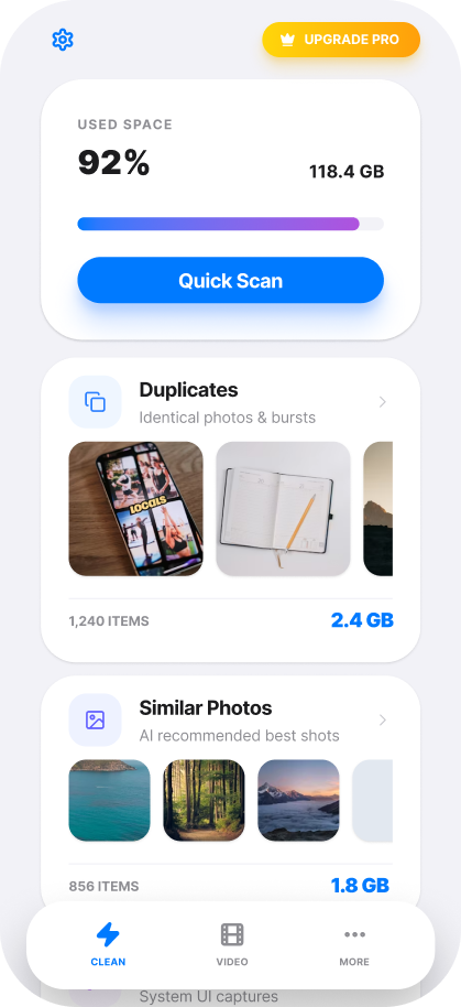 RedPanda Clean interface showing cleanup features